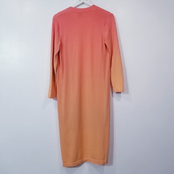 EDINBURGH Knitwear 100% Pima Cotton Ombre Midi Cardigan - Picture 4 of 12